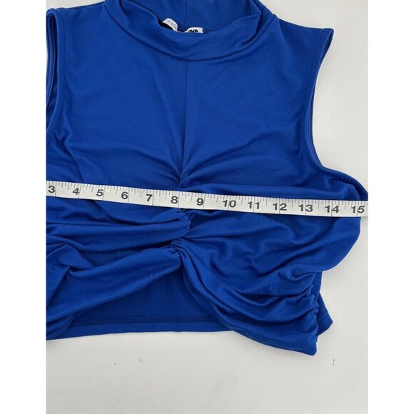 Skirt & Crop Top Set Large BodyCon Blue Ruched Y2K Glam Cyber Grunge Festival - Picture 8 of 15